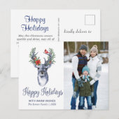 Carte Postale Oh Deer Quelle année Noël Voeux de Noël Pos (Devant / Derrière)