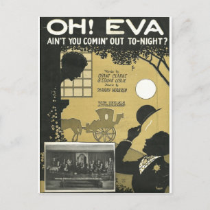 Carte Postale Oh eva aint tu viens ce soir