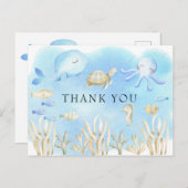 Carte Postale Oh garçon sous le Merci du Baby shower de mer (Devant / Derrière)