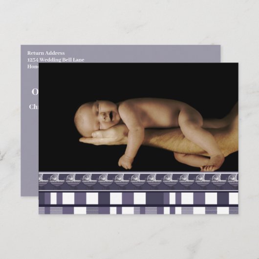 Carte Postale Oh Joy... C'est un garçon ! (Devant / Derrière)