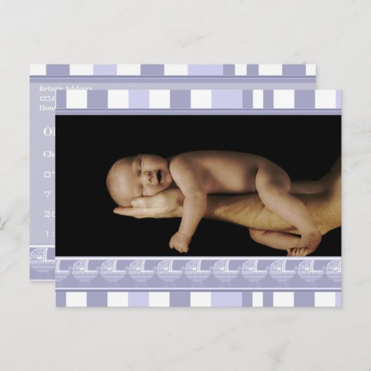 Carte Postale Oh Joy... C'est un garçon ! (Devant / Derrière)