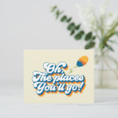 Carte Postale Oh, les endroits où vous irez ! Citation avec ball (Debout devant)