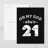 Carte Postale Oh mon dieu elle a 21 ans (Devant / Derrière)