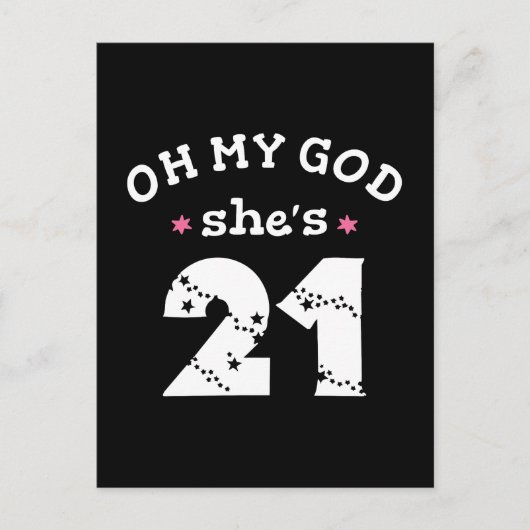 Carte Postale Oh mon dieu elle a 21 ans (Devant)