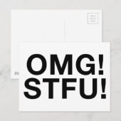 Carte Postale Oh mon Dieu ! STFU ! (Devant / Derrière)