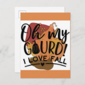 Carte Postale Oh Mon Gourd Drôle J'Aime Chute (Devant / Derrière)