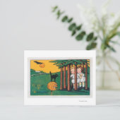 Carte Postale Oh Mon Halloween Chat Noir Enfants Soignants (Debout devant)