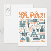 Carte Postale Oh, Paris ! | Typographie urbaine (Devant / Derrière)