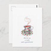 Carte Postale Oh, pour du thé, un coin tranquille, et un bon liv (Devant / Derrière)