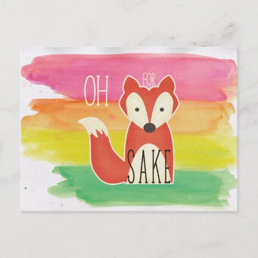 Carte Postale Oh Pour Fox Sake Watercolor Stripes (Devant)