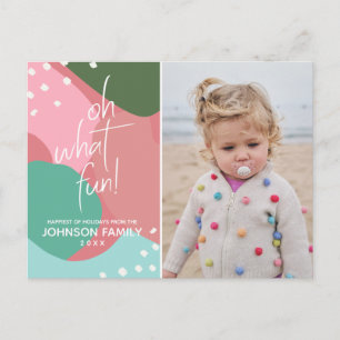 Carte Postale Oh Quel Amusant Coloré Mod Photo de Noël