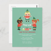 Carte Postale Oh Quel Plaisir ! Il est temps de faire l'elfe. (Devant / Derrière)