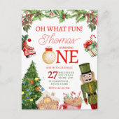 Carte Postale Oh Quel Plaisir Noël Hiver Premier Anniversaire (Devant)