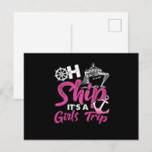 Carte Postale Oh Ship C'Est Une Fille Voyage Ancre Croisière Cro (Devant / Derrière)