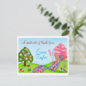 Carte Postale Oh Sweet Candy Land Cupcakes et Lollipops (Debout devant)