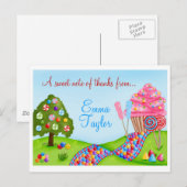 Carte Postale Oh Sweet Candy Land Cupcakes et Lollipops (Devant / Derrière)