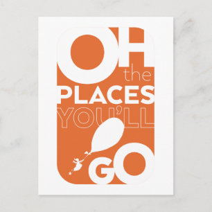 Carte Postale Oh, The Places You'll Go! Typographie Orange