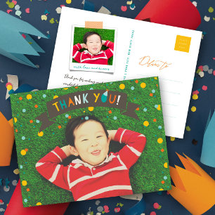Carte Postale Oh What Fun Confetti Boy Birthday Merci Photo