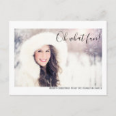 Carte Postale Oh What Fun Photo Joyeux Noël Personnalisé (Devant)