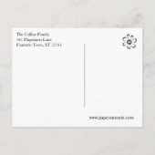 Carte Postale Oh What Fun Red with/ Snowflakes & Diagonal Strips (Dos)