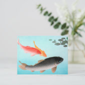 Carte Postale Ohara Koson Poster commun et Carpe d'or (Debout devant)