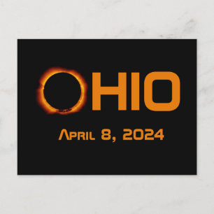 Carte Postale Ohio 2024 Total Éclipse Solaire