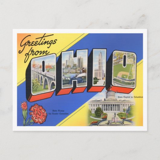 Carte postale Ohio Big Letters (Devant)