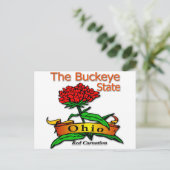 Carte Postale Ohio Buckeye State Red Carnation (Debout devant)