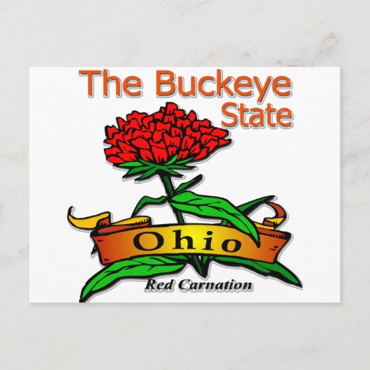 Carte Postale Ohio Buckeye State Red Carnation (Devant)