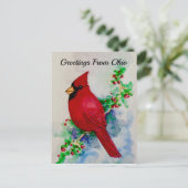 Carte Postale Ohio Cardinal State Birries Aquarelle (Debout devant)