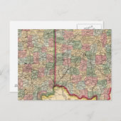 Carte Postale Ohio, Indiana Map par Mitchell (Devant / Derrière)