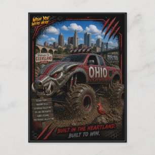 Carte Postale Ohio Monster Truck Art Tout-Terrain