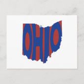 Carte Postale Ohio Nom de l'Etat Mot Art Bleu (Devant)