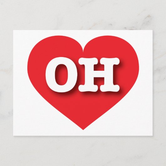 Carte Postale Ohio Red Heart - J'aime OH (Devant)