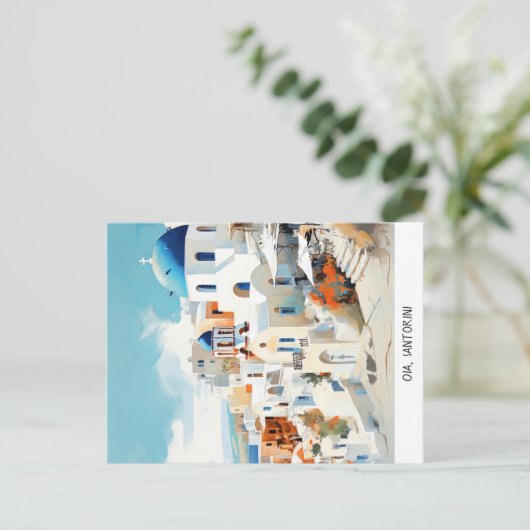 Carte postale Oia Santorini (Debout devant)