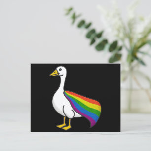 Carte Postale Oie arc-en-ciel Fierté LGBTQ Gay Transgenre LGBTQ+