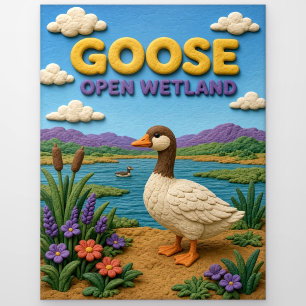 Carte Postale Oie, Art en argile de zone humide ouverte