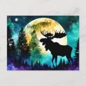 Carte Postale Oie dans la forêt Pleine lune (Devant)
