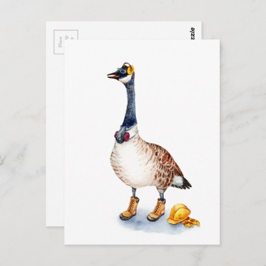 Carte Postale Oie de sécurité (Devant / Derrière)