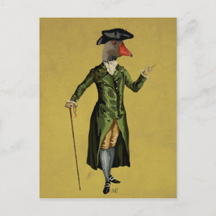 Carte Postale Oie en Green Regency Manteau 3