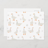 Carte Postale Oie et marguerites à main mignonne (Devant / Derrière)