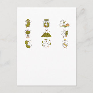 Carte Postale Oie Folle Amoureuse de Cornichons Drôle de Pot de