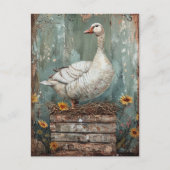 Carte Postale Oie lunaire sur un nid (Devant)