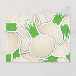 Carte Postale Oignons blancs funky