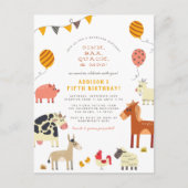 Carte Postale Oink Baa Quack Moo Animaux de ferme Anniversaire (Devant)