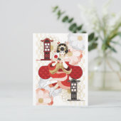 Carte Postale Oiran et Andon (Debout devant)