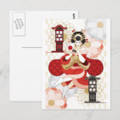Carte Postale Oiran et Andon (Devant / Derrière)
