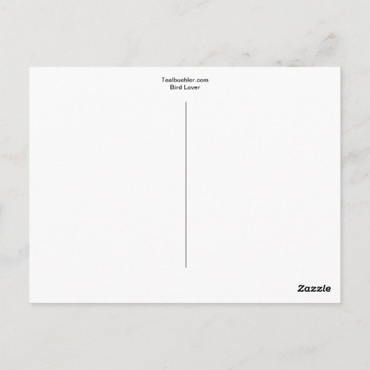 Carte Postale Oiseau (Dos)