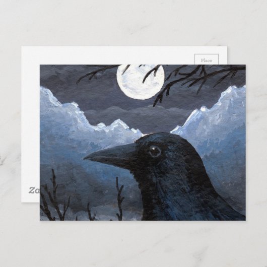 Carte Postale Oiseau 58 Corbeau (Devant / Derrière)