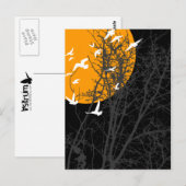 Carte Postale oiseau à silhouette (Devant / Derrière)